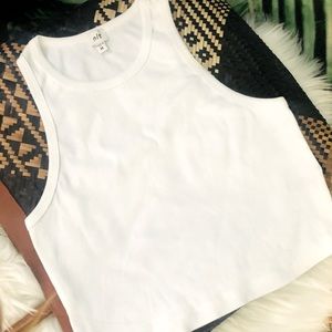 Ribbed White crop top